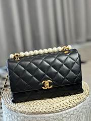 Chanel Ohanel 24A Black Lambskin Handbag - 14x23x8cm - 1