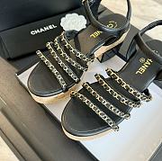 Chanel Black High Heels Leather Lace  - 4