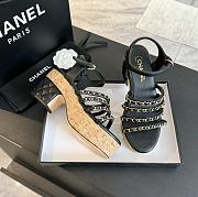 Chanel Black High Heels Leather Lace  - 3