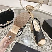 Chanel Calfskin Studded Slingback Clog Sandals Black - 2