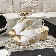 Chanel Calfskin Studded Slingback Clog Sandals White - 2