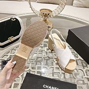 Chanel Calfskin Studded Slingback Clog Sandals White - 4