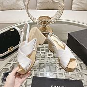 Chanel Calfskin Studded Slingback Clog Sandals White - 3