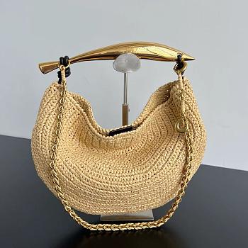 Bottega Veneta Sardine Raffia Crochet Bag - 33x30x4cm