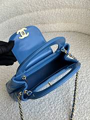 Chanel 19 Small Kelly Blue Lambskin Bag - 12.5x8.3x4cm - 2