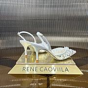 Rene Caovilla Crystal Silver High Heels - 2