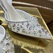 Rene Caovilla Crystal Silver High Heels - 4