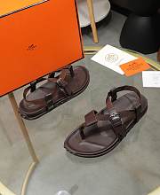 Hermes Dark Brown Sandals  - 3