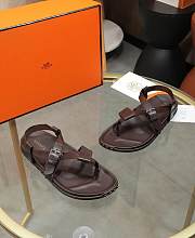 Hermes Dark Brown Sandals  - 5