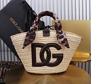 DG Straw Shopping Bag Black Logo - 35x26x16cm - 1