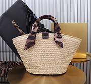 DG Straw Shopping Bag Black Logo - 35x26x16cm - 4