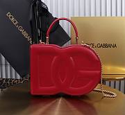 Dolce&Gabbana Logo Box In Red Leather Bag - 20x15x6.5cm - 1