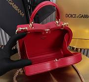 Dolce&Gabbana Logo Box In Red Leather Bag - 20x15x6.5cm - 2