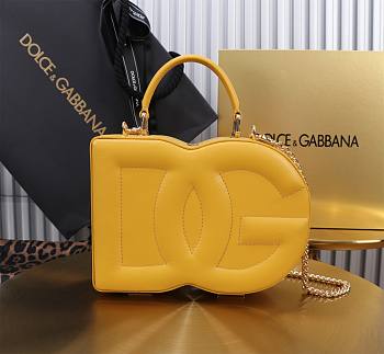 Dolce&Gabbana Logo Box In Yellow Leather Bag - 20x15x6.5cm