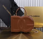 Dolce&Gabbana Logo Box In Brown Leather Bag - 20x15x6.5cm - 1