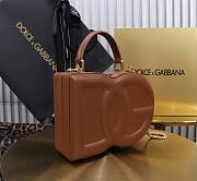 Dolce&Gabbana Logo Box In Brown Leather Bag - 20x15x6.5cm - 4