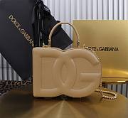 Dolce&Gabbana Logo Box In Beige Leather Bag - 20x15x6.5cm - 1