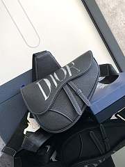 Dior Saddle Oblique Black Leather Bag - 20x28.6x5cm - 1