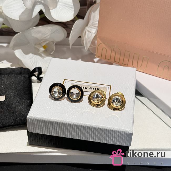 Miumiu Gold Diamond Earrings - 1