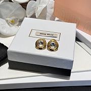 Miumiu Gold Diamond Earrings - 4