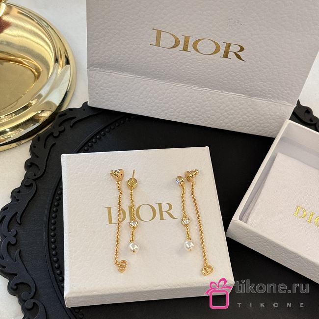 Dior Long Gold Earrings - 1