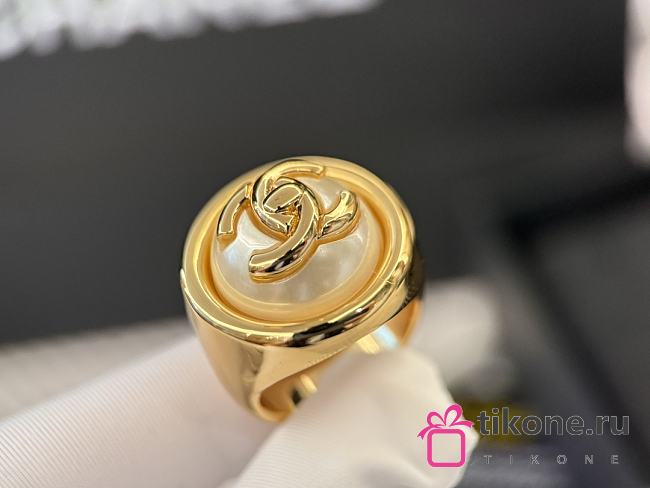 Chanel Gold Pearl Ring - 1