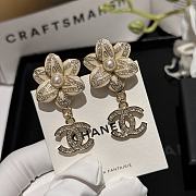 Chanel Flower Pearl Long Earrings - 2