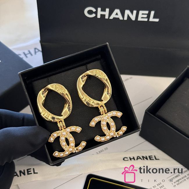 Chanel Logo Long Earrings - 1