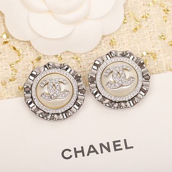 Chanel Silver Pearl Earrings