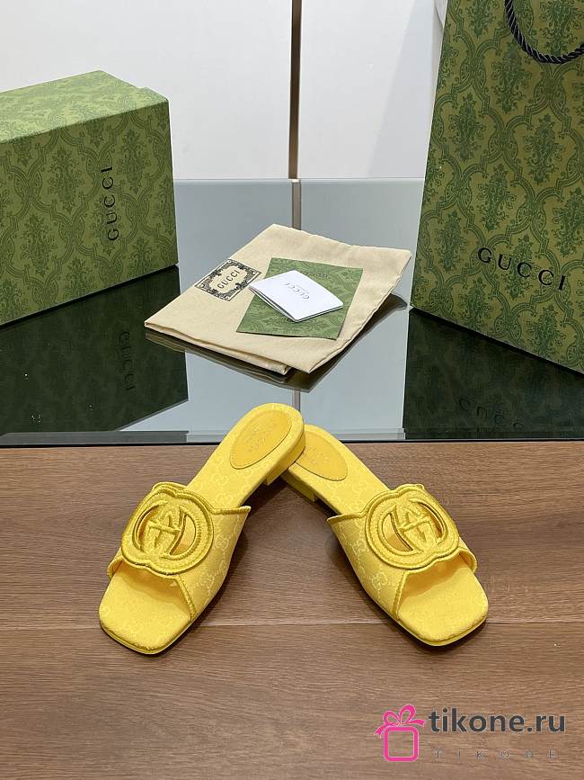 Gucci Yellow Slippers - 1