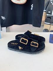 Prada Black Suede Mules With Straps - 2