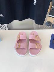 Prada Pink Suede Mules With Straps - 1