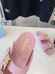 Prada Pink Suede Mules With Straps - 5