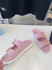 Prada Pink Suede Mules With Straps - 2