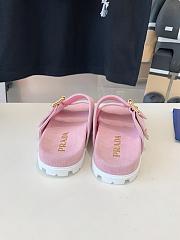 Prada Pink Suede Mules With Straps - 3