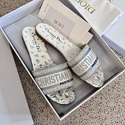 Dior Dway Silver Butterflies Patterns Slippers - 4