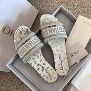 Dior Dway Silver Butterflies Patterns Slippers - 2