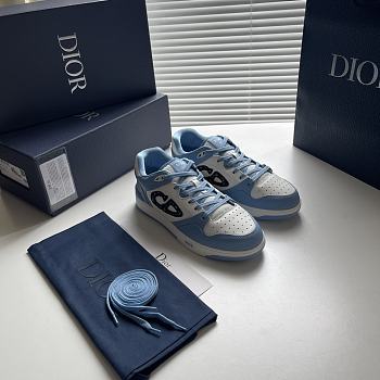 Dior B57 Low-Top Sneaker Light Blue and White Smooth Calfskin 