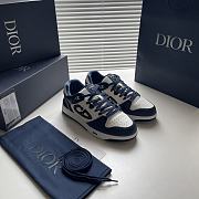 Dior B57 Low-Top Sneaker Navy Blue and White Smooth Calfskin - 1