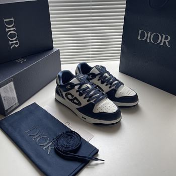 Dior B57 Low-Top Sneaker Navy Blue and White Smooth Calfskin