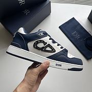 Dior B57 Low-Top Sneaker Navy Blue and White Smooth Calfskin - 4