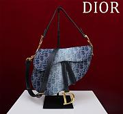 Dior Saddle Bag With Strap Blue Denim - 25.5x20x6.5cm - 1