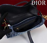 Dior Saddle Bag With Strap Blue Denim - 25.5x20x6.5cm - 5