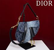 Dior Saddle Bag With Strap Blue Denim - 25.5x20x6.5cm - 4