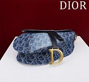 Dior Saddle Bag With Strap Blue Denim - 25.5x20x6.5cm - 3