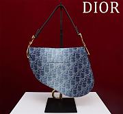 Dior Saddle Bag With Strap Blue Denim - 25.5x20x6.5cm - 2