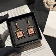 Chanel Pink Square Earrings - 3