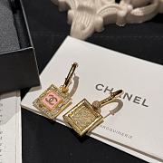 Chanel Pink Silver Square Earrings  - 2