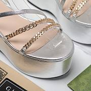 Gucci Silver High Sandals - 5