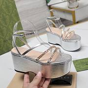 Gucci Silver High Sandals - 2